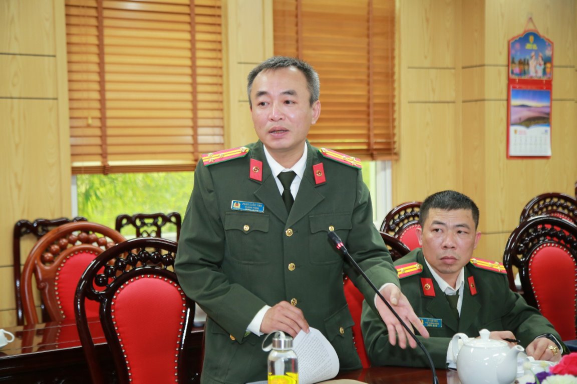 Lãnh đạo Phòng An ninh điều tra phát biểu