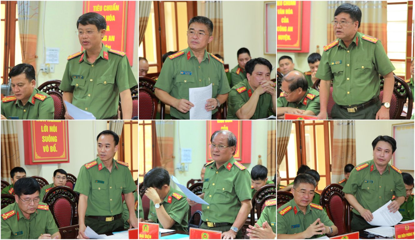 Đại diện các phòng chức năng phát biểu tại buổi làm việc