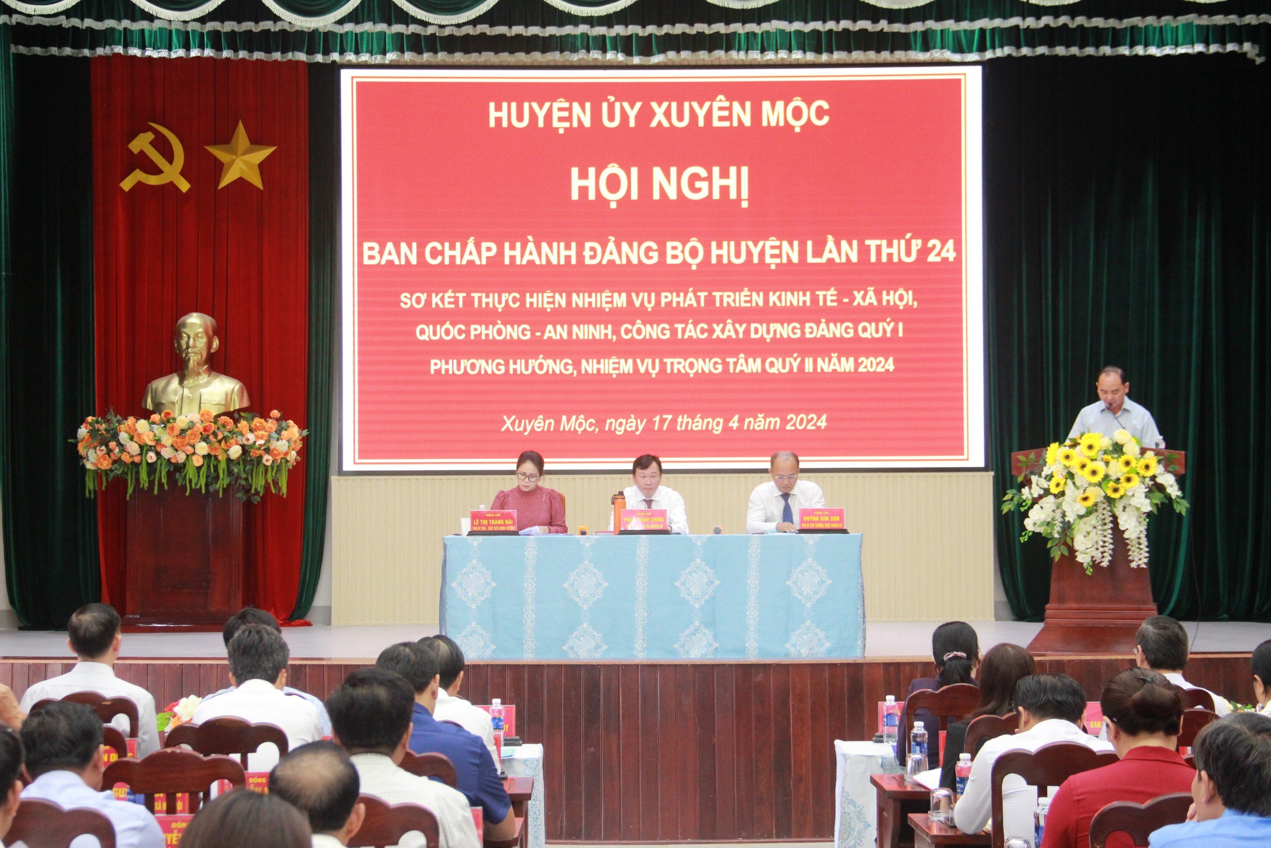 Lãnh đạo Huyện ủy Xuyên Mộc tham dự Hội nghị BCH Đảng bộ huyện lần thứ 24