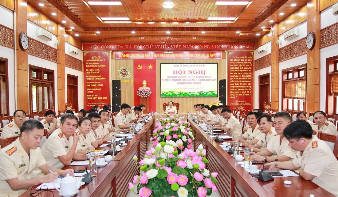 Toàn cảnh Hội nghị tại điểm cầu Công an tỉnh Nghệ An