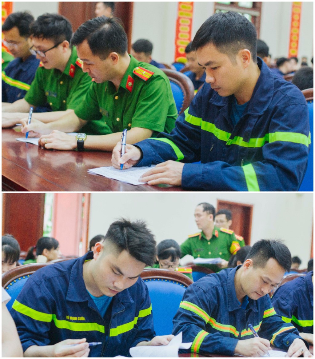 Cán bộ, chiến sĩ trả lời các câu hỏi liên quan đến công tác chữa cháy và cứu nạn, cứu hộ    