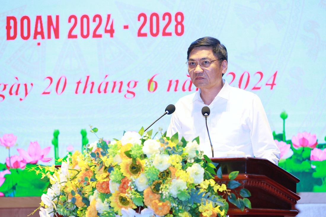 Đồng chí Hoàng Nghĩa Hiếu - Phó Bí thư Tỉnh ủy phát biểu chỉ đạo