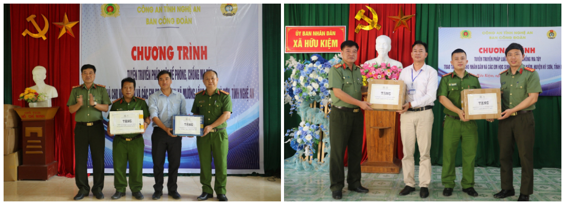 Đoàn công tác trao 4.000 bộ quần áo, sách vở tặng bà con Nhân dân trên địa bàn xã Mường Lống, xã Hữu Kiệm