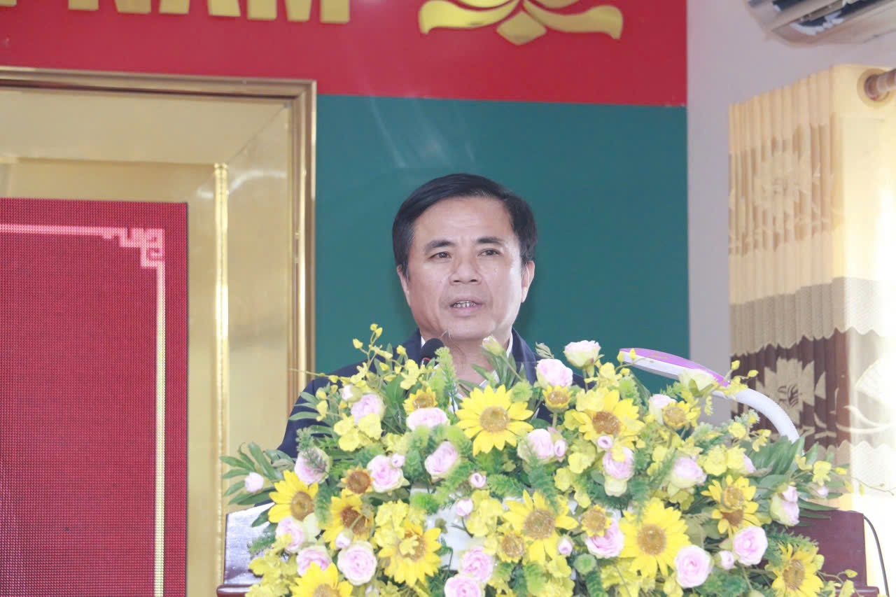 Đồng chí Hà Xuân Quang, Bí thư Huyện ủy, Chủ tịch HĐND huyện phát biểu