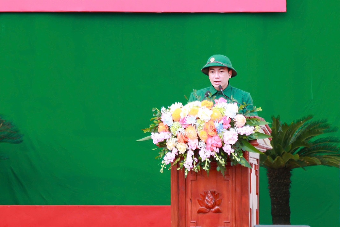 Đại diện tân binh phát biểu lên đường nhập ngũ