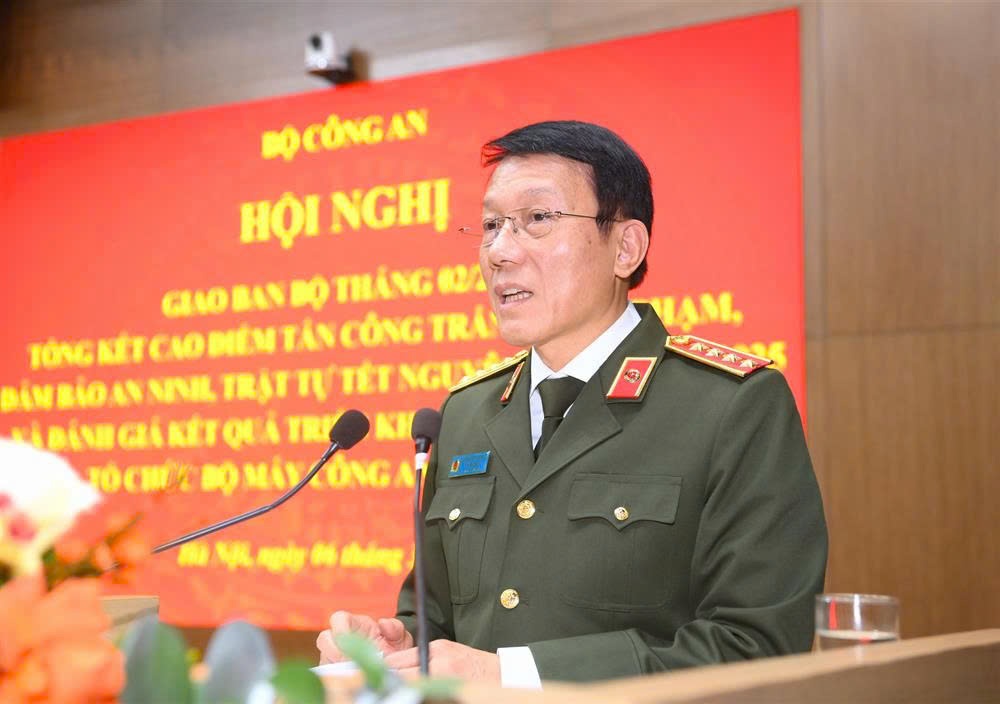Bộ trưởng Lương Tam Quang phát biểu chỉ đạo tại Hội nghị (Ảnh: Cổng thông tin điện tử Bộ Công an)
