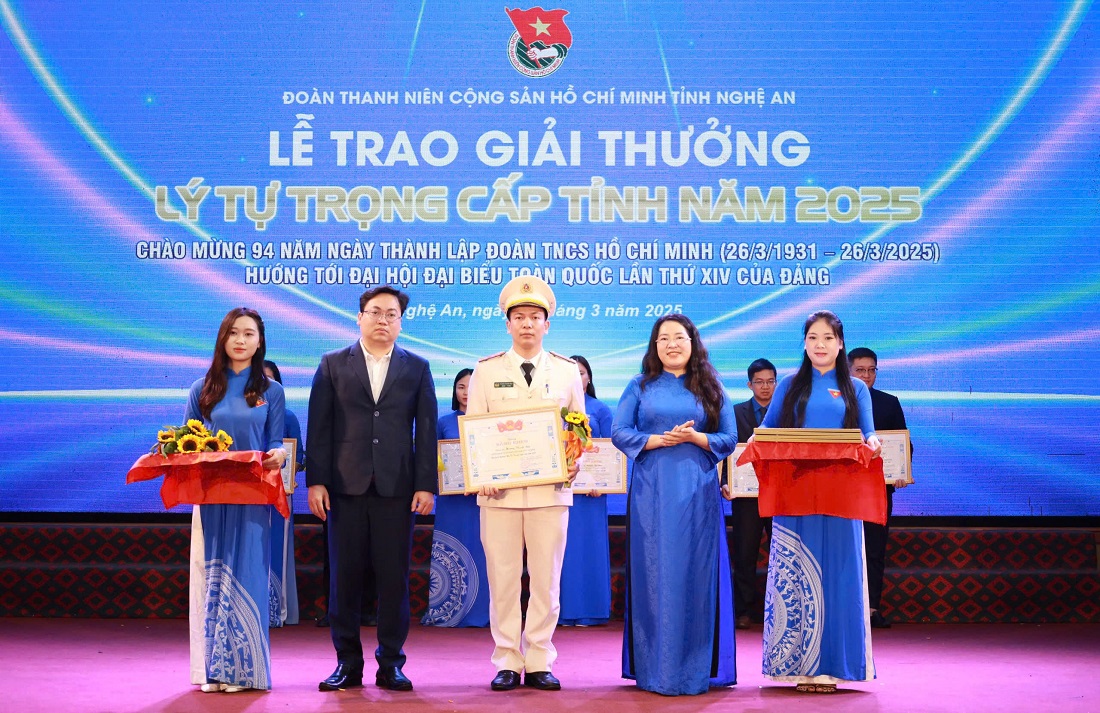 Đại úy Hoàng Thanh Đạt được trao giải thưởng Lý Tự Trọng cấp tỉnh năm 2025