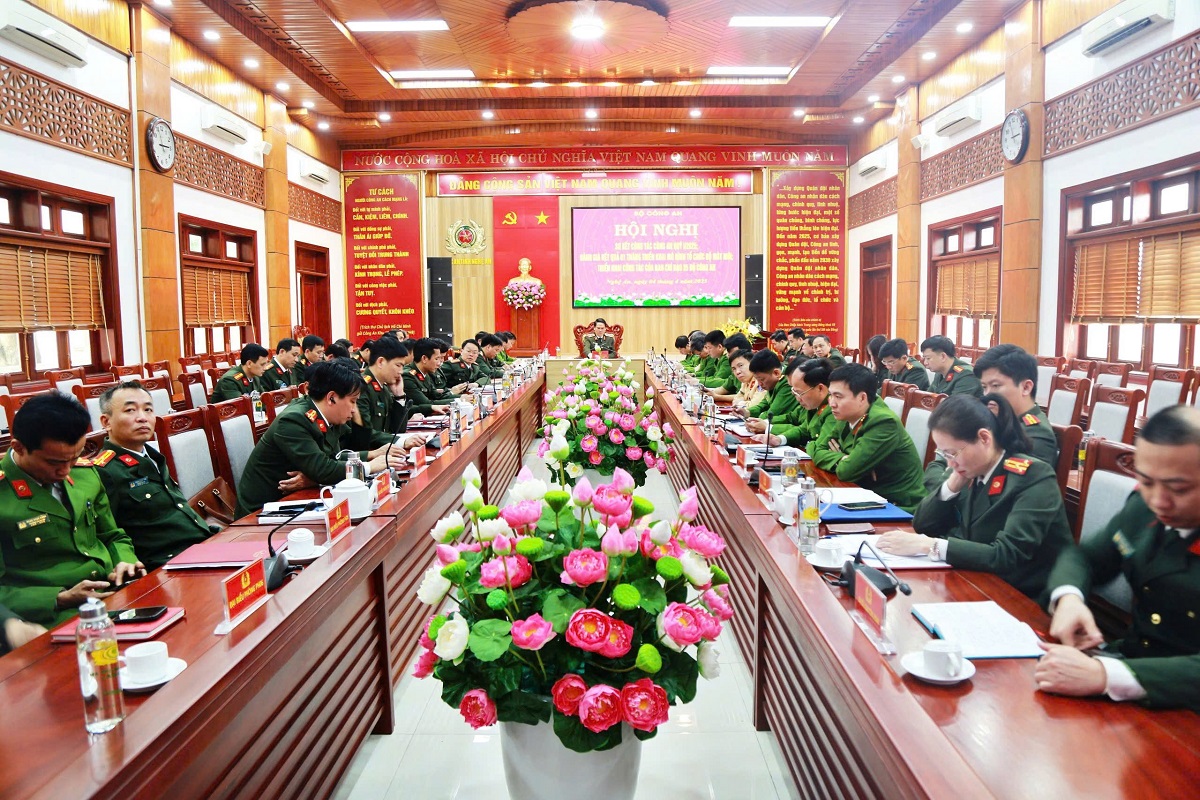 Toàn cảnh Hội nghị tại điểm cầu Công an tỉnh Nghệ An