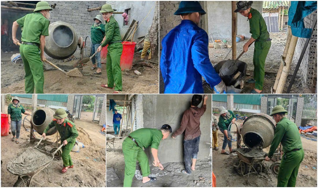 Hoạt động hỗ trợ người nghèo xây dựng nhà ở của Công an xã Châu Khê thể hiện tinh thần “tương thân tương ái”, vì nhân dân phục vụ 