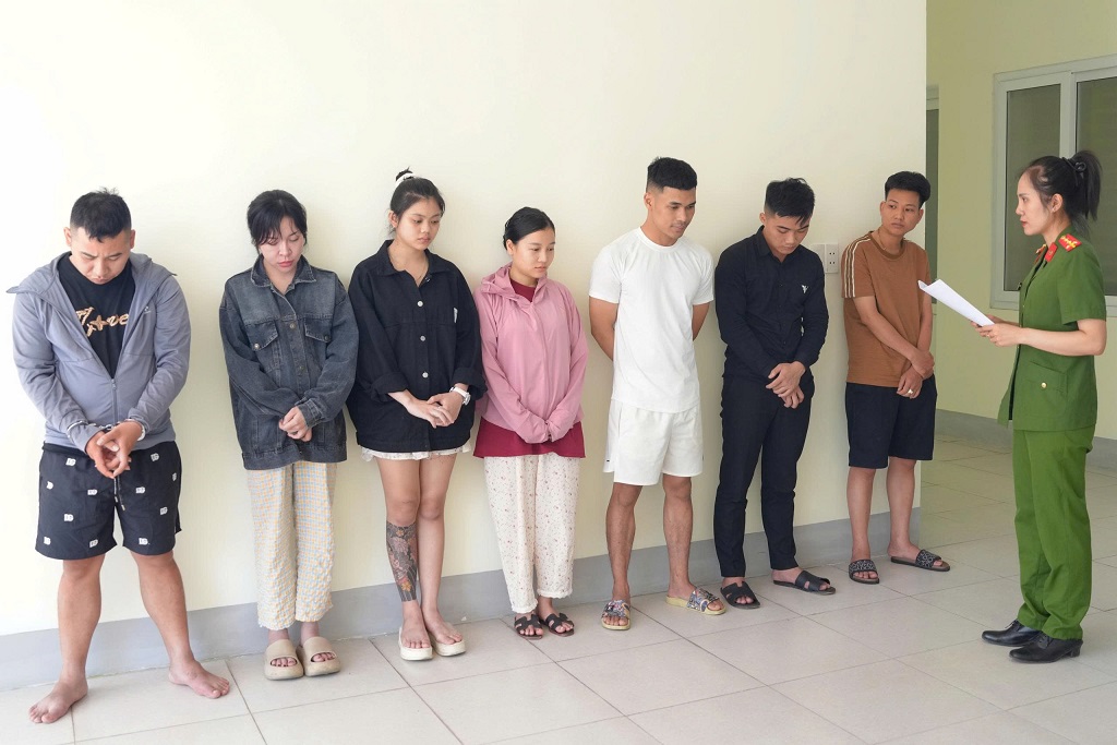 Các đối tượng tại Cơ quan Công an 