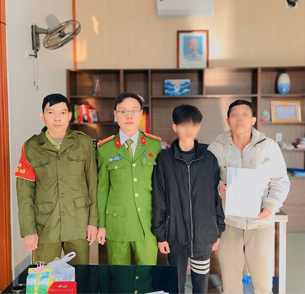 Gia đình cháu T. viết thư cảm ơn Công an xã Nghĩa Đàn