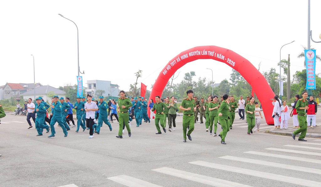 Công an xã Hưng Nguyên phối hợp tổ chức