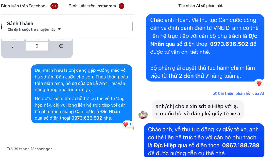 Công an phường Tân Mai ứng dụng AI giải đáp vướng mắc liên quan thủ tục hành chính