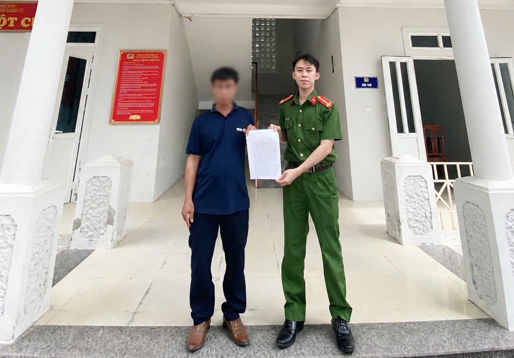 Anh An viết thư cảm ơn Công an xã Trung Lộc