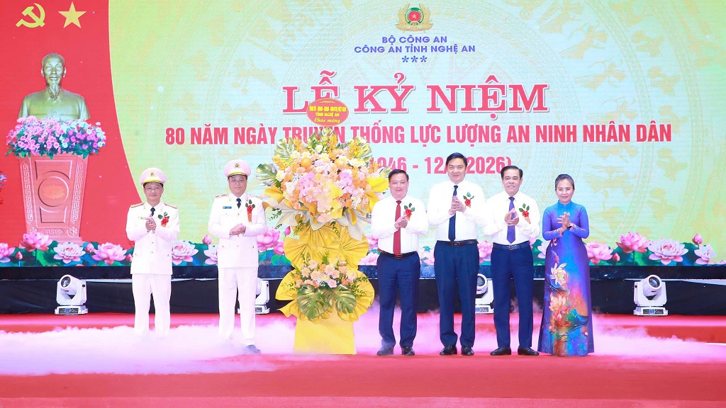 Công an Nghệ An tổ chức Lễ kỷ niệm 80 năm Ngày truyền thống lực lượng An ninh nhân dân