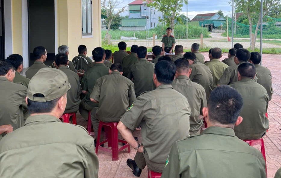 Công an xã Tân An tổ chức giao ban lực lượng bảo vệ an ninh trật tự tại cơ sở