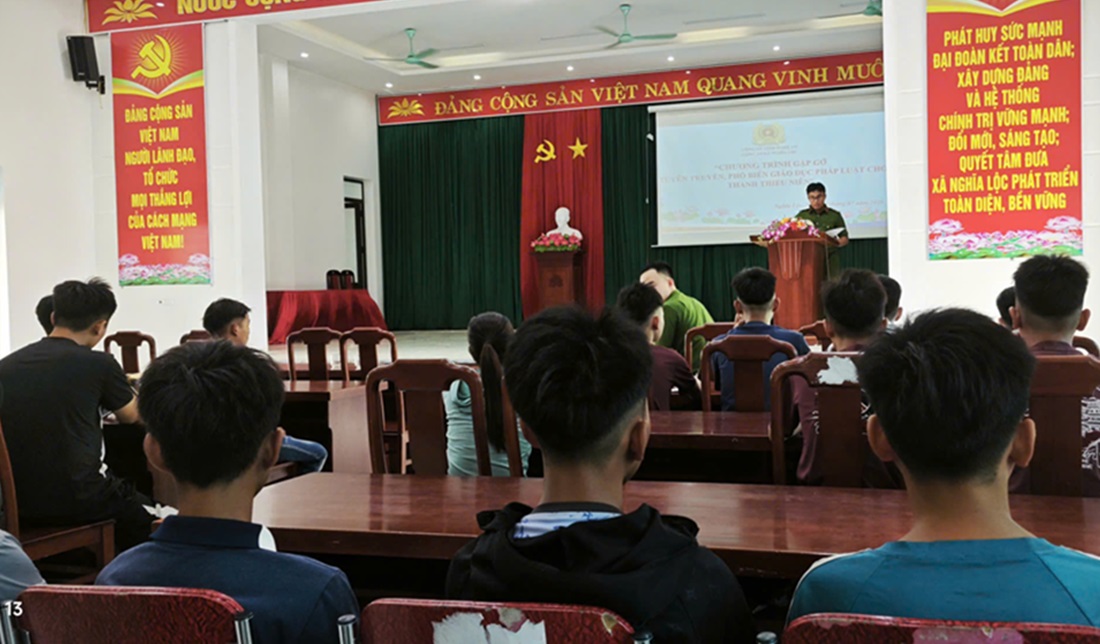 Công an xã Nghĩa Lộc nâng cao ý thức chấp hành pháp luật đối với thanh, thiếu niên có biểu hiện vi phạm