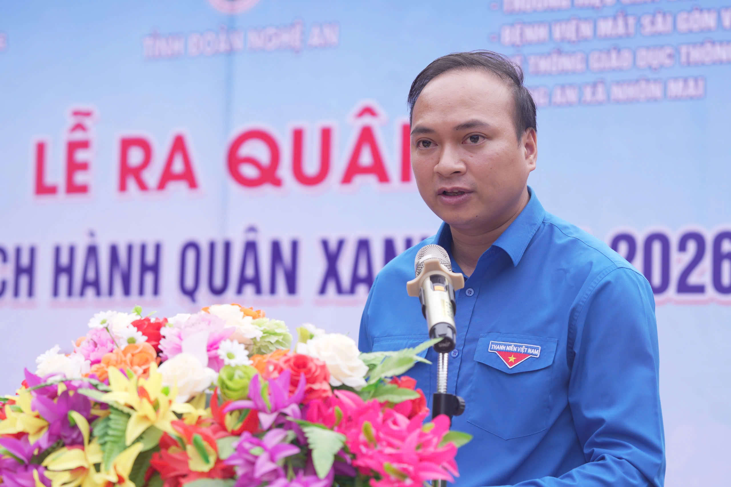 Đồng chí Lê Đức Sỹ, Phó Bí thư Tỉnh đoàn phát biểu khai mạc