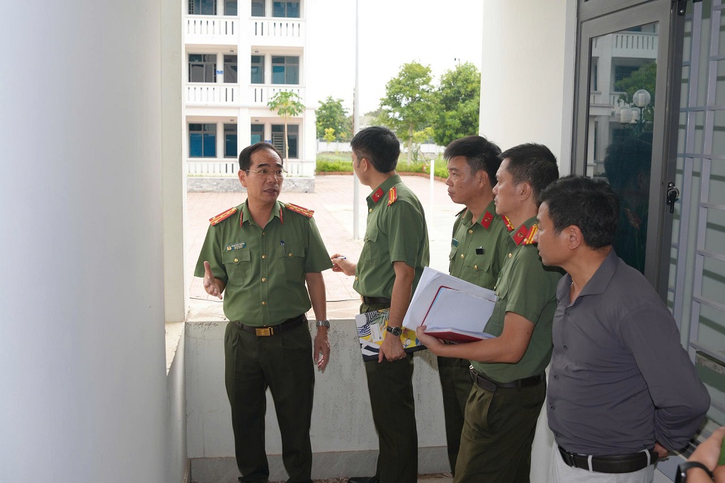 Lãnh đạo Công an tỉnh kiểm tra tiến độ chuẩn bị thành lập Trường Văn hóa Công an nhân dân VI