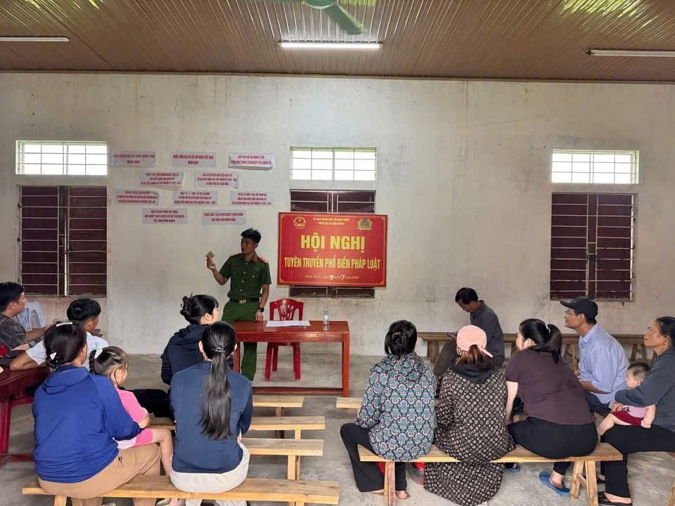 Công an xã Bình Minh tuyên truyền PCCC