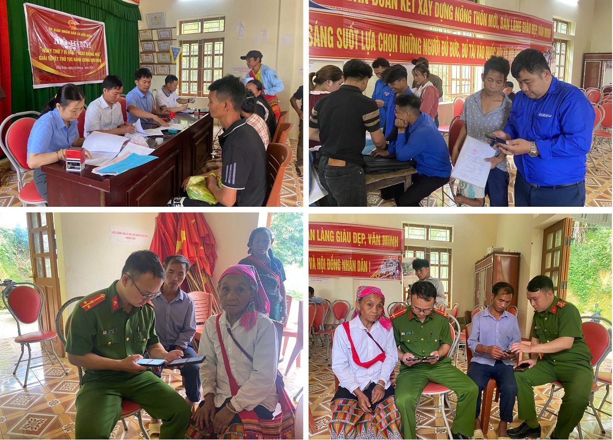 Công an xã tuyên truyền, phổ biến pháp luật tới người dân