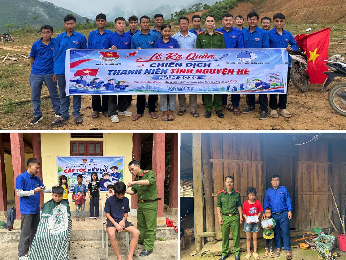 Sôi nổi chiến dịch Thanh niên tình nguyện hè xã Hữu Kiệm năm 2026 