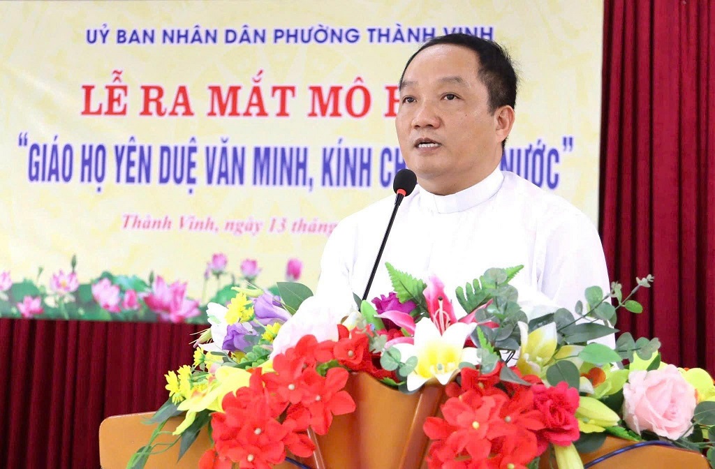 Linh mục Hoàng Xuân Lập, Quản hạt, Quản xứ Cầu Rầm phát biểu tại buổi lễ