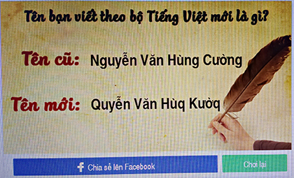 Nhiều người chia sẻ trên Facebook về tên của mình với cách viết mới theo đề xuất của PGS-TS Bùi Hiền.