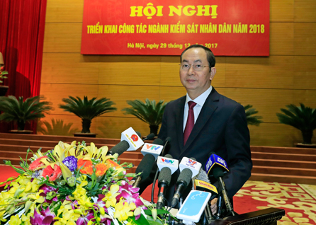 Chủ tịch nước Trần Đại Quang phát biểu tại hội nghị.