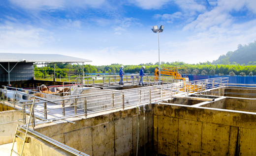 Hệ thống xử lý nước thải của nhà máy xử lý chất thải Quý Tiến.
