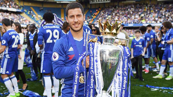 Hazard là nhân tố nổi bật ở mùa giải 2016-2017, giúp Chealsea đăng quang Premier League.