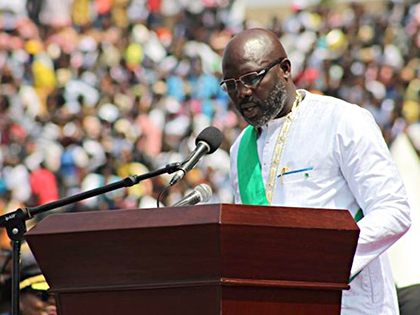 Ông George Weah đọc diễn văn nhậm chức Tổng thống Liberia. 