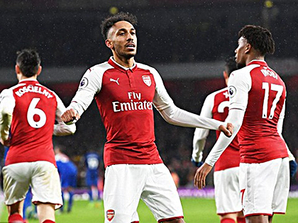 Aubameyang đã có màn ra mắt ấn tượng với các cổ động viên Arsenal.