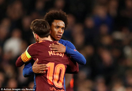 Willian và Lionel Messi là những cầu thủ lập công trong trận đấu này.