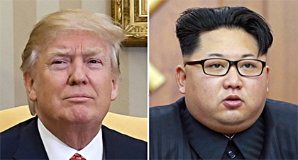 Tổng thống Mỹ Donald Trump (trái) và Nhà lãnh đạo Triều Tiên Kim Jong Un. 