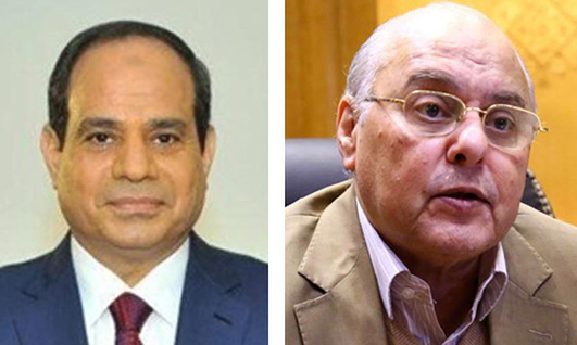 Tổng thống đương nhiệm Abdel-Fattah Al-Sisi (trái) và người đứng đầu đảng al-Ghad Moussa Mustafa Moussa.