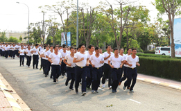 Cán bộ, chiến sĩ Bộ Tư lệnh Vùng Cảnh sát biển 3 hưởng ứng “Ngày chạy thể thao CISM” năm 2018.