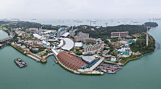 Toàn cảnh Sentosa nhìn từ trên không. 