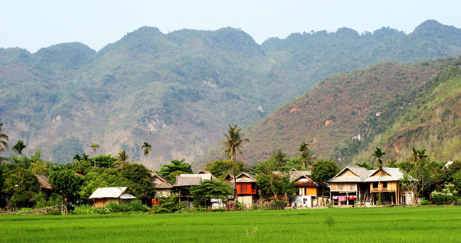 Một góc làng Mai Châu, Hòa Bình.