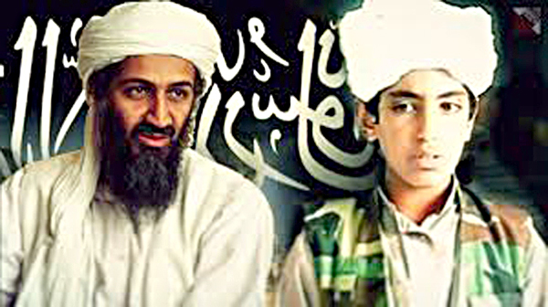 Hamza (năm 12 tuổi) và Osama bin Laden.