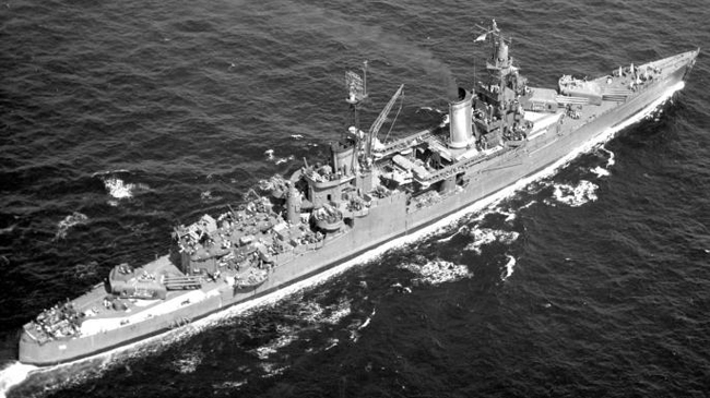 Chiến hạm USS Indianapolis trước ngày bị bắn chìm.