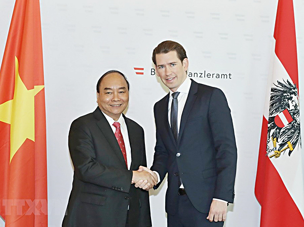 Thủ tướng Nguyễn Xuân Phúc và Thủ tướng Áo Sebastian Kurz.