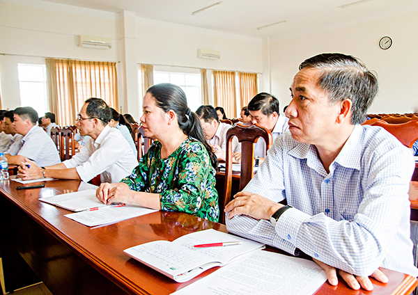 Học viên tham gia lớp lớp bồi dưỡng cán bộ dự nguồn lãnh đạo, quản lý (lớp 2-2018). Ảnh: BẢO KHÁNH