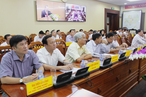 Đại diện lãnh đạo các sở, ngành, địa phương tham dự hội nghị tại điểm cầu BR-VT.