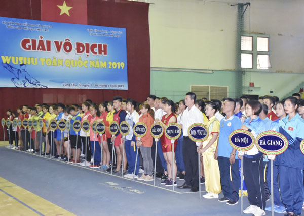 265 VĐV trên cả nước về dự Giải Wushu toàn quốc năm 2019.