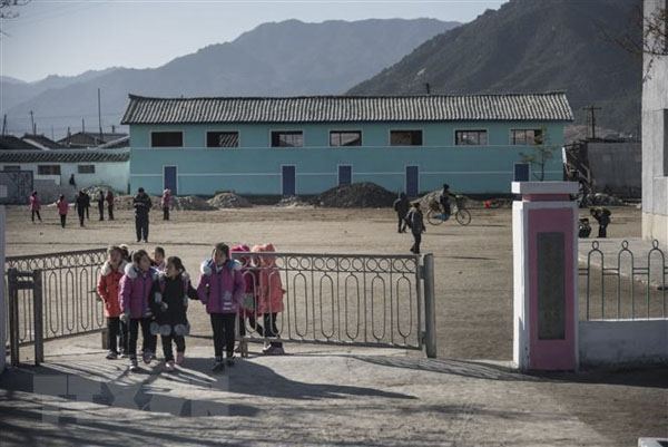 Trẻ em tại thị trấn Wonsan, Triều Tiên. (Nguồn AFP)
