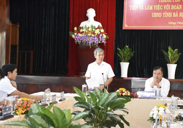 Ông Nguyễn Lập, Chủ tịch UBND TP.Vũng Tàu báo cáo tình hình kinh tế-xã hội, quốc phòng an ninh 6 tháng đầu năm 2019. 