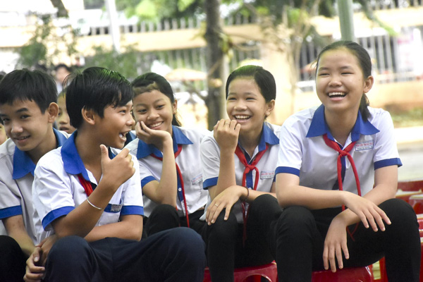 HS Trường THCS Nguyễn Trung Trực (huyện Châu Đức) tại lễ khai giảng năm học 2018-2019.