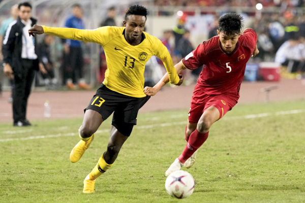 Trận đấu giữa Việt Nam - Malaysia ở AFF Cup 2018.