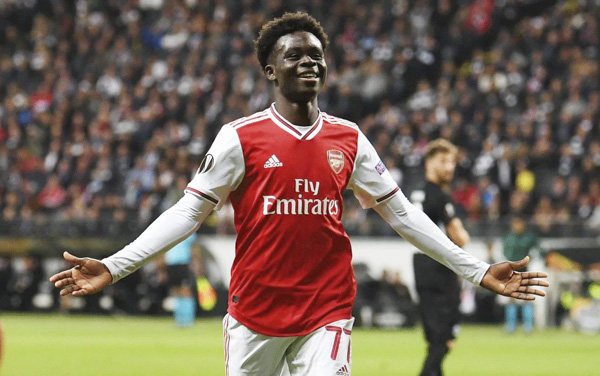 Bukayo Saka đang thể hiện được tài năng của mình tại CLB Arsenal.